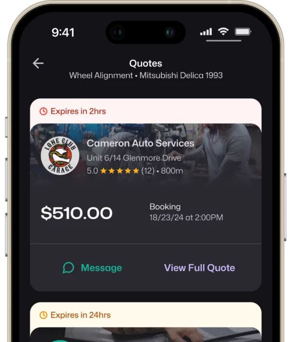 A confirmed booking in the Motorfy app
